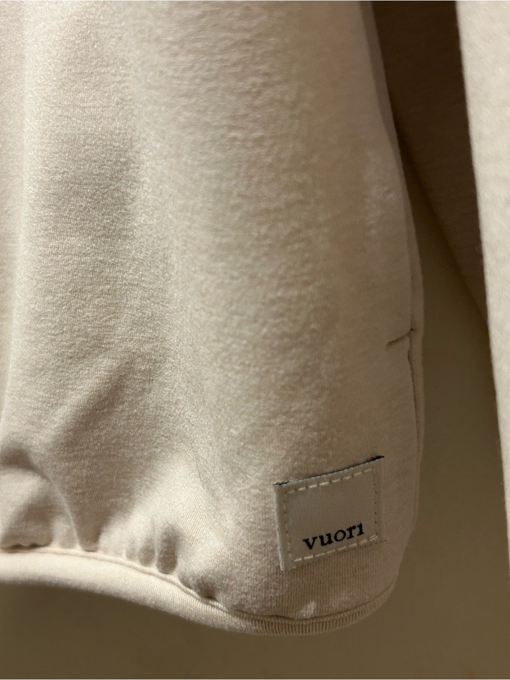 NWOT Vuori Granite Mock Neck Snap Pullover in Cream Ecru, size Small - Picture 8 of 11
